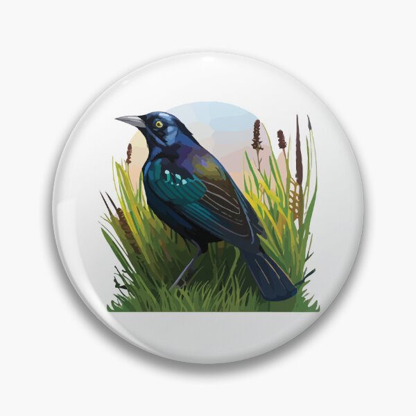 Item preview, Common Grackle Chilling in the Grass designed and sold by Vector-nook.