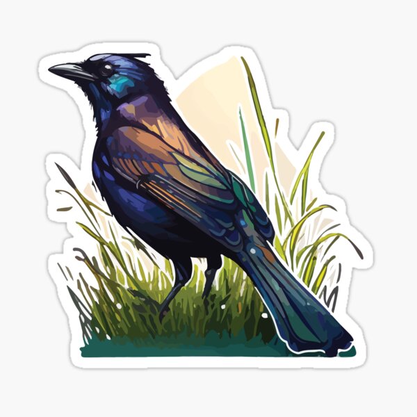 Item preview, The Colors of the Common Grackle designed and sold by Vector-nook.