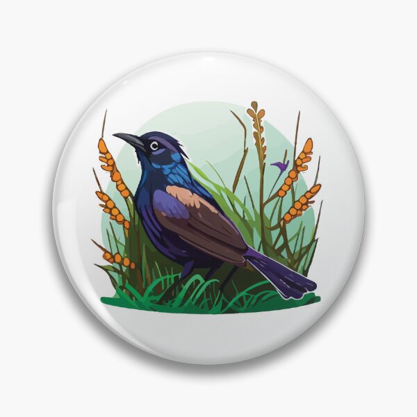 Item preview, Common Grackle Nestled in a Field designed and sold by Vector-nook.