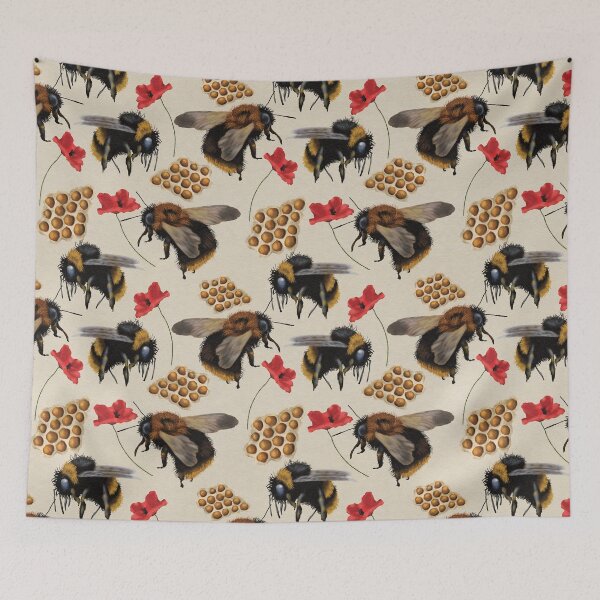 Item preview, Bees, Honeycomb and Flowers designed and sold by JanetMGraham.