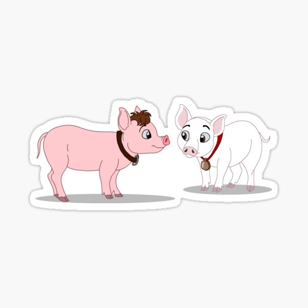 Babe and Wilbur Sticker for Sale by SketchShepherd
