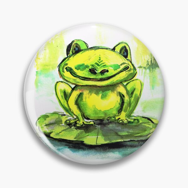 Item preview, Frog on the pond watercolor fine art designed and sold by janianna.