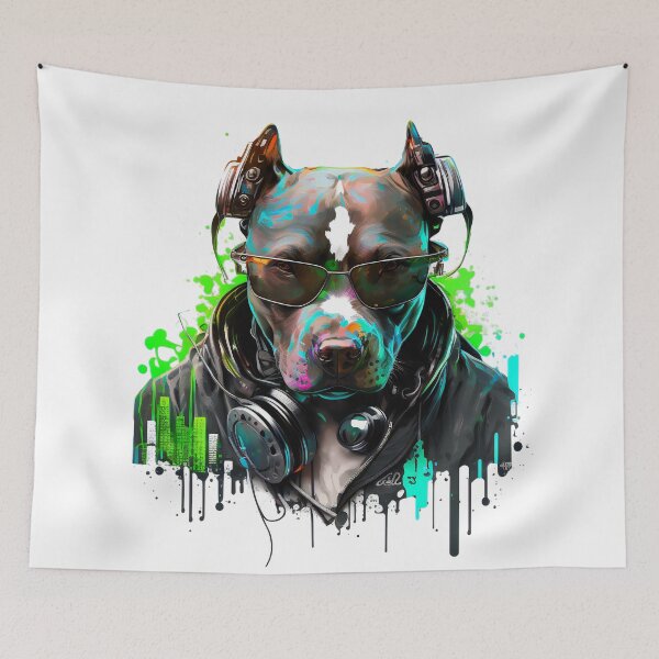 Artikelvorschau, CyberPunk DJ Pitbull #9 entworfen und verkauft von OregonArtForAll.