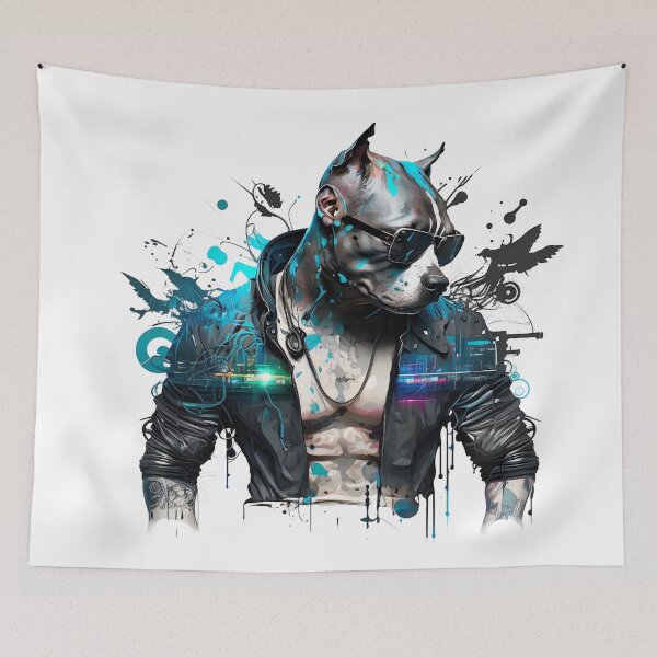 Artikelvorschau, CyberPunk DJ Pitbull #10 entworfen und verkauft von OregonArtForAll.
