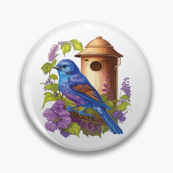Item preview, Vineyard Indigo Bunting at a Copper Feeder designed and sold by Vector-nook.