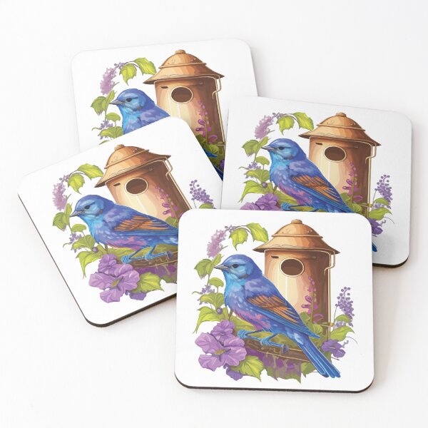 Item preview, Vineyard Indigo Bunting at a Copper Feeder designed and sold by Vector-nook.
