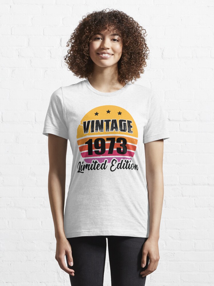 Disover Vintage 1973-Born in 1973-Birthday-Retro-50 Birthday-Funny | Essential T-Shirt 