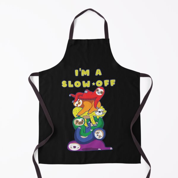 Item preview, I'm a slow off: Funny rainbow colored stack of sloths, fun sloth pun designed and sold by JoyOfHopeStore.