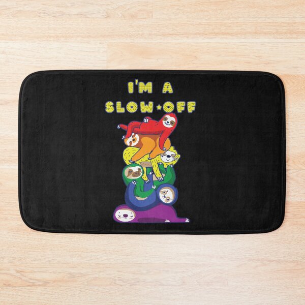 Item preview, I'm a slow off: Funny rainbow colored stack of sloths, fun sloth pun designed and sold by JoyOfHopeStore.