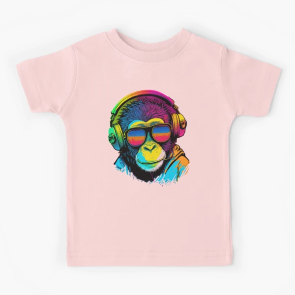 Wild and Groovy: A Stylish Monkey with Attitude | Kids T-Shirt