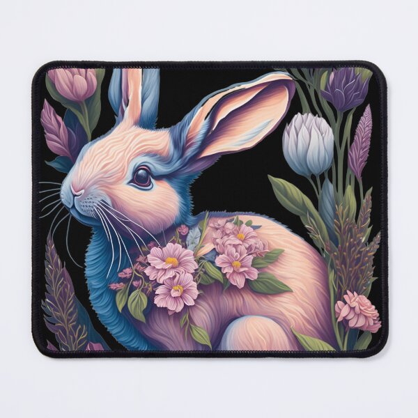 Item preview, Bunny Brings Easter Joy with Colorful Flowers designed and sold by CraftyAnimal.