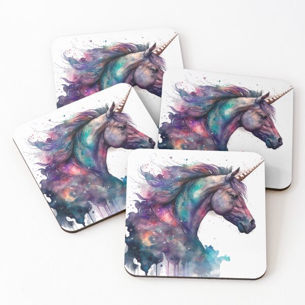 Item preview, Cosmic watercolor unic #63 unicorn designed and sold by LaElee.