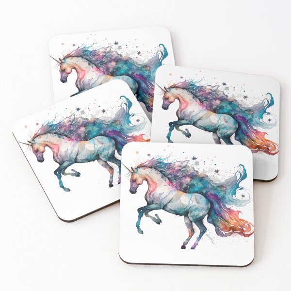 Item preview, Cosmic watercolor unic #65 unicorn designed and sold by LaElee.