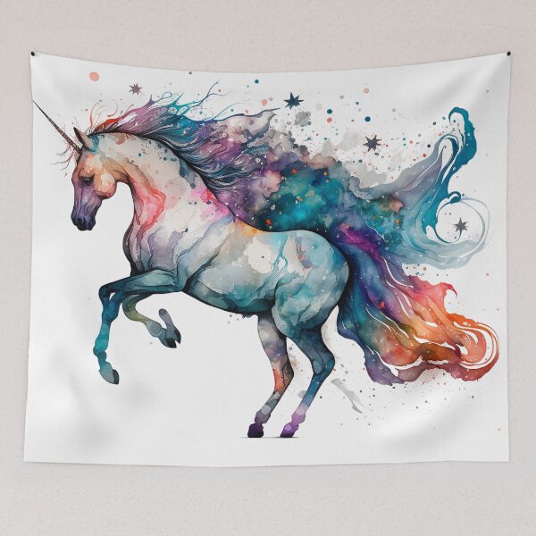 Item preview, Cosmic watercolor unic #65 unicorn designed and sold by LaElee.