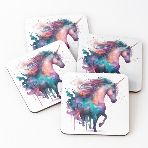 Item preview, Cosmic watercolor unic #66 unicorn designed and sold by LaElee.