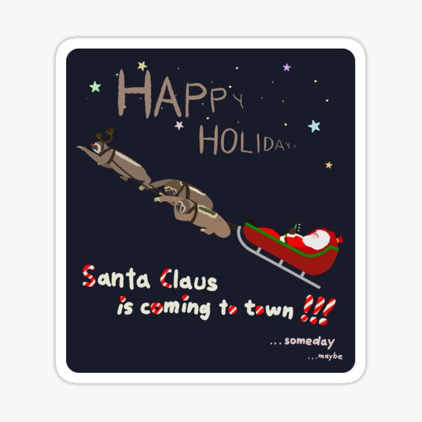 On a sloth sleigh Sticker