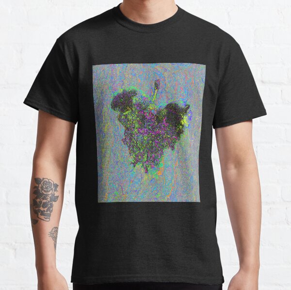 Abstract Weird Static Neon Cool Mixed Media Heart Classic T-Shirt