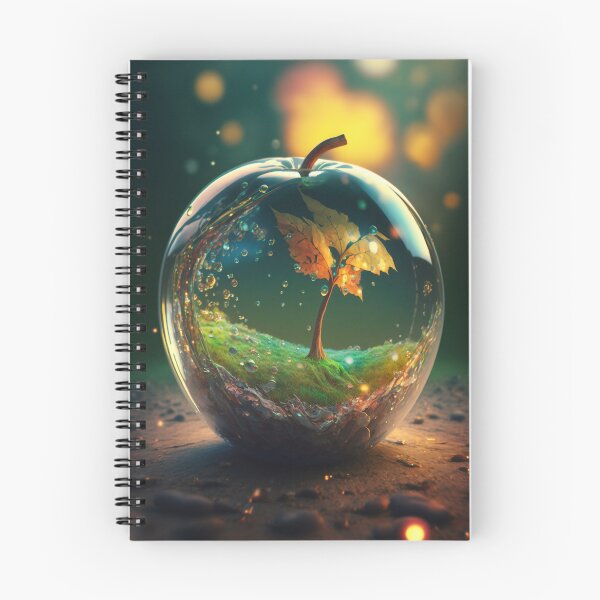 Item preview, An apple made of glass with a tiny fantasy world inside 2 designed and sold by jetaiart.