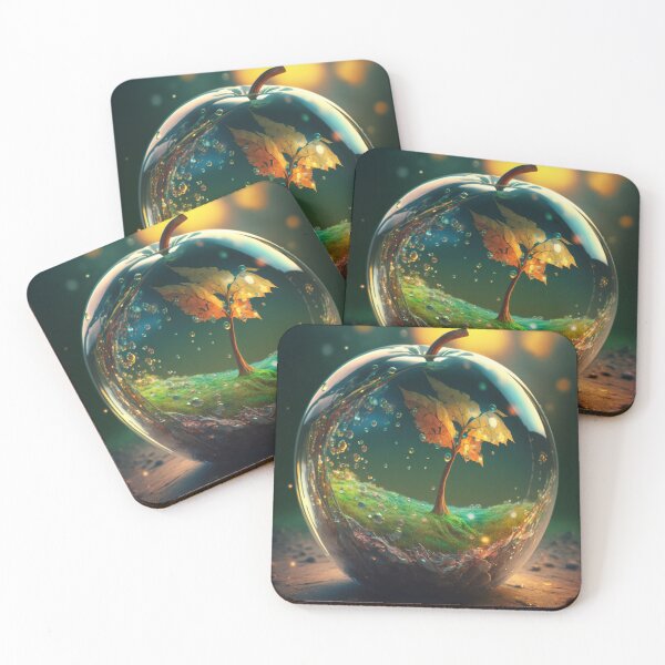 Item preview, An apple made of glass with a tiny fantasy world inside 2 designed and sold by jetaiart.