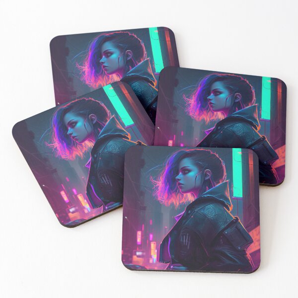 Item preview, Cyberpunk Girl in Futuristic Neon City designed and sold by N3onKnight.