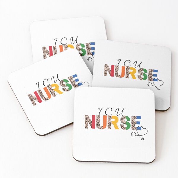 Item preview, ICU Nurse Leopard Print Rainbow (Black print for light background) designed and sold by RhondaLily.