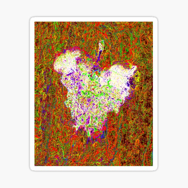 Abstract Creative Static Neon Cool Mixed Media Heart Sticker