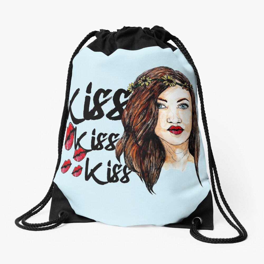 Kiss kiss kiss Drawstring Bag