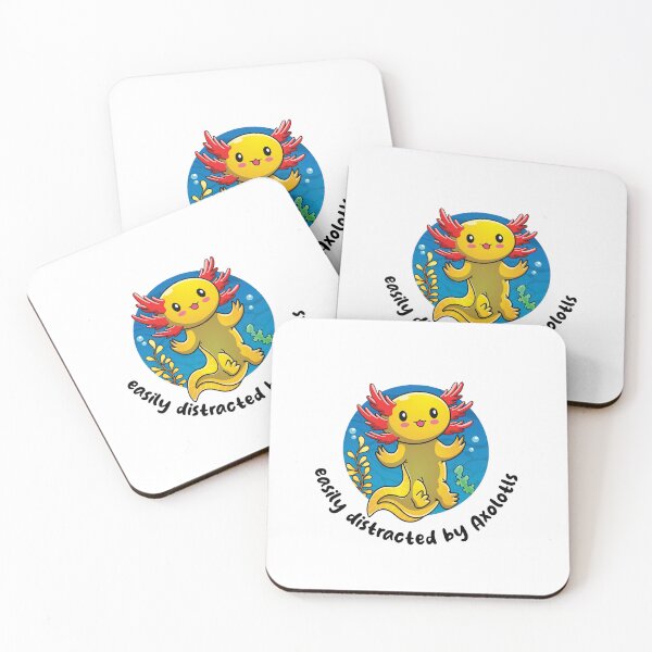 Item preview, Easily distracted by Axolotls - golden (on light colors) designed and sold by messy-nessie.