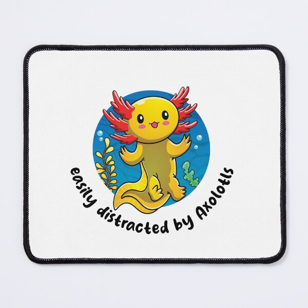 Item preview, Easily distracted by Axolotls - golden (on light colors) designed and sold by messy-nessie.