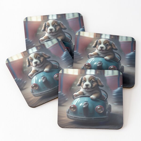 Item preview, Puppy in a Bumper Car designed and sold by VVingnutDesigns.