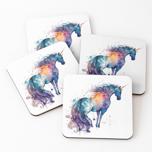 Item preview, Cosmic watercolor unic #75 unicorn designed and sold by LaElee.