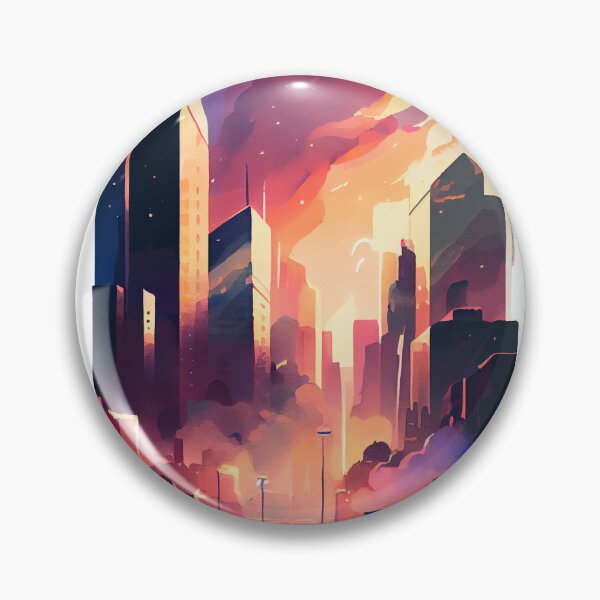 Item preview, skyline at dusk in watercolour  designed and sold by farizhilmi.