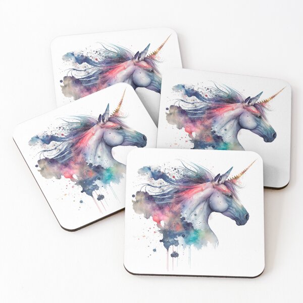 Item preview, Cosmic watercolor unic #77 unicorn designed and sold by LaElee.