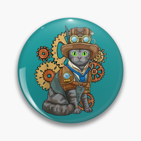 Item preview, Steampunk Cat Mechanical Gears Fantasy Industrial4 designed and sold by AdahSpinka.