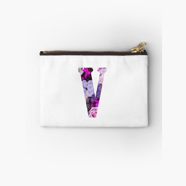 Aperçu de l'œuvre Monogramme V Botanique. Dessin détaillé de fleurs violettes Sticker créée et vendue par Cici-Chan.