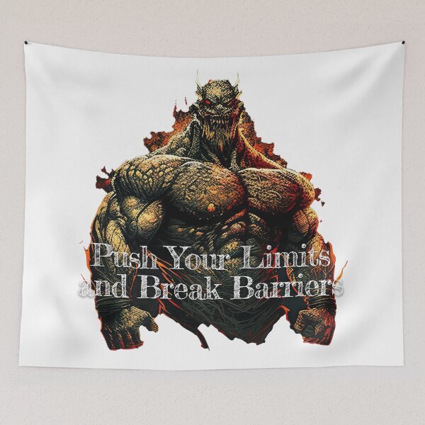 Item preview, Push Your Limits and Break Barriers_Bodybuilding Fitness Gym Workout Exercise Merch Print Desgin designed and sold by tengamerx.