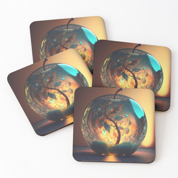 Item preview, An apple made of glass with a tiny fantasy world inside 3 designed and sold by jetaiart.