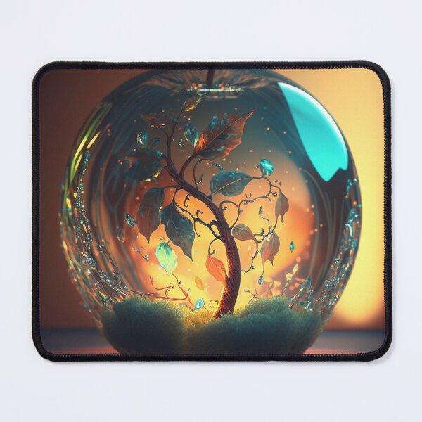 Item preview, An apple made of glass with a tiny fantasy world inside 3 designed and sold by jetaiart.