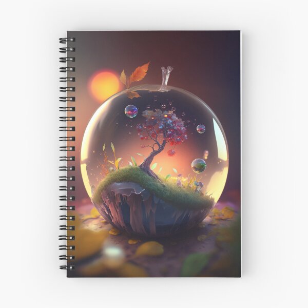 Item preview, An apple made of glass with a tiny fantasy world inside 4 designed and sold by jetaiart.