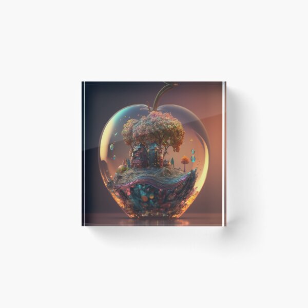 Item preview, An apple made of glass with a tiny fantasy world inside 5 designed and sold by jetaiart.