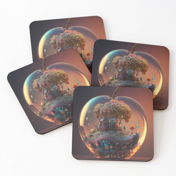 Item preview, An apple made of glass with a tiny fantasy world inside 5 designed and sold by jetaiart.