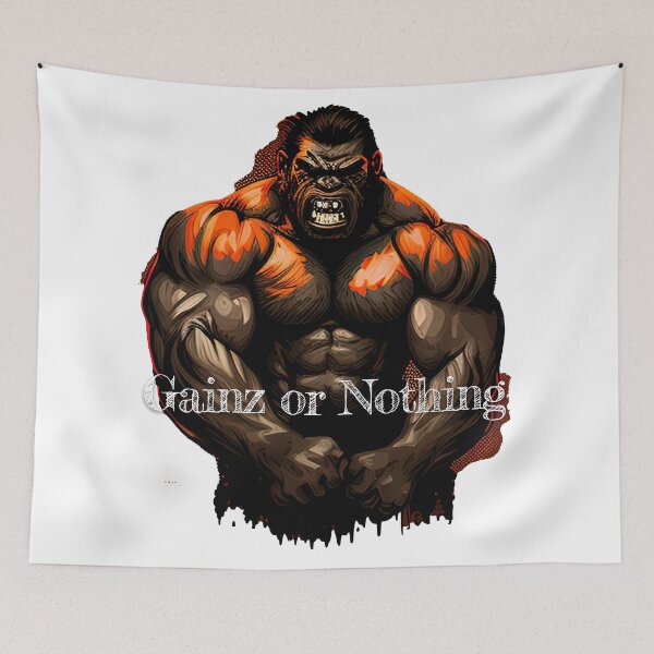Item preview, Gainz or Nothing_Bodybuilding Fitness Gym Workout Exercise Merch Print Desgin designed and sold by tengamerx.