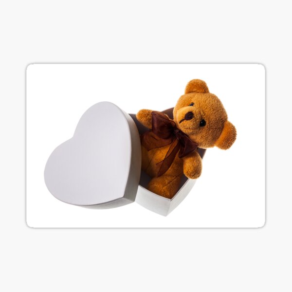 bear in heart box Sticker