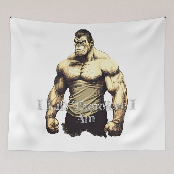 Item preview, I Lift Therefore I Am_Bodybuilding Fitness Gym Workout Exercise Merch Print Desgin designed and sold by tengamerx.