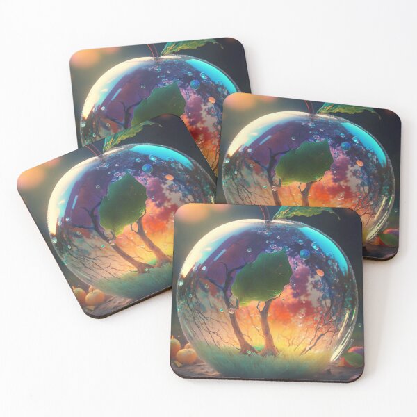 Item preview, An apple made of glass with a tiny fantasy world inside 6 designed and sold by jetaiart.