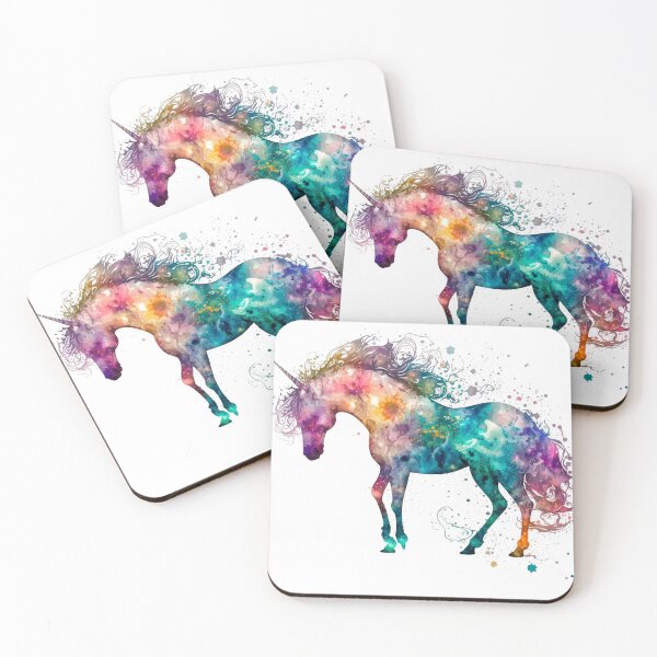 Item preview, Cosmic watercolor unic #84 unicorn designed and sold by LaElee.