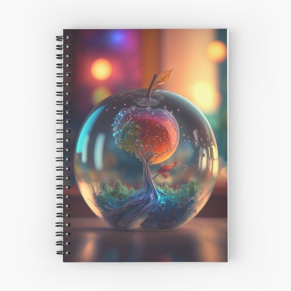 Item preview, An apple made of glass with a tiny fantasy world inside 7 designed and sold by jetaiart.