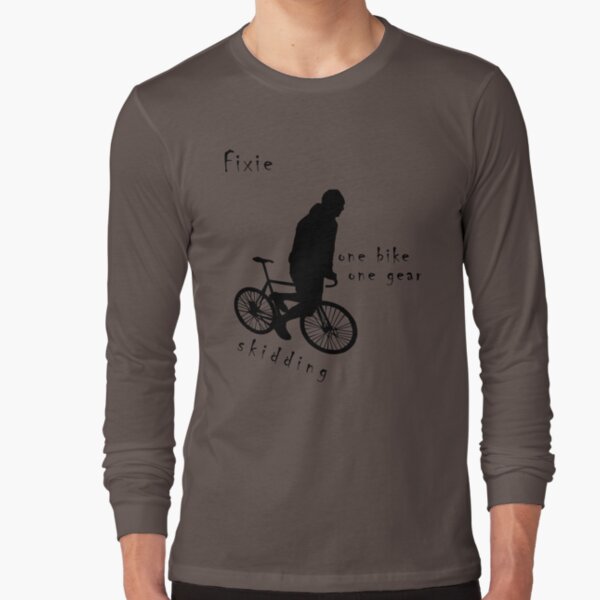Fixie - one bike one gear - skidding (black) Long Sleeve T-Shirt