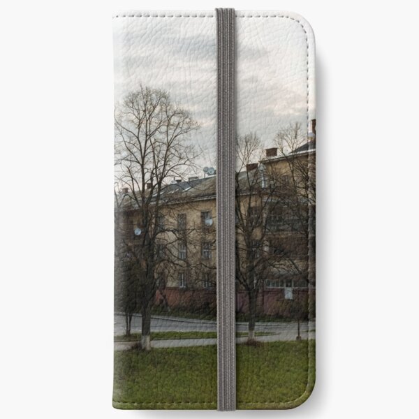 old city street in the morning iPhone Wallet