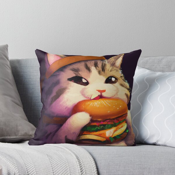 Item preview, Cute Cat Enjoying Eating a Burger designed and sold by ArtisticAllure1.